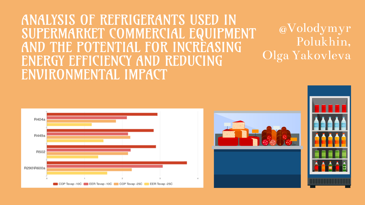 Analysis of refrigerants used in supermarket commercial equipment and the potential for increasing energy efficiency and reducing environmental impact