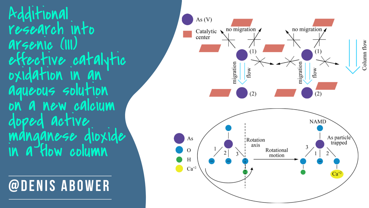 Additional research into arsenic (III) effective catalytic oxidation in an aqueous solution on a new calcium doped active manganese dioxide in a flow column