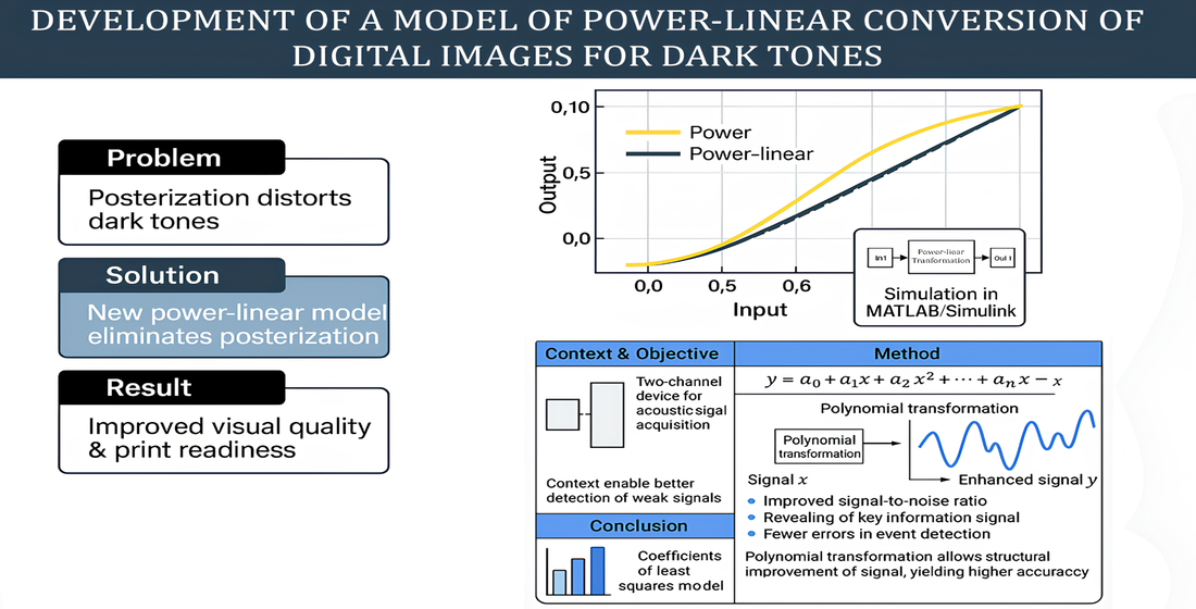 Development of a model of power-linear conversion of digital images for dark tones