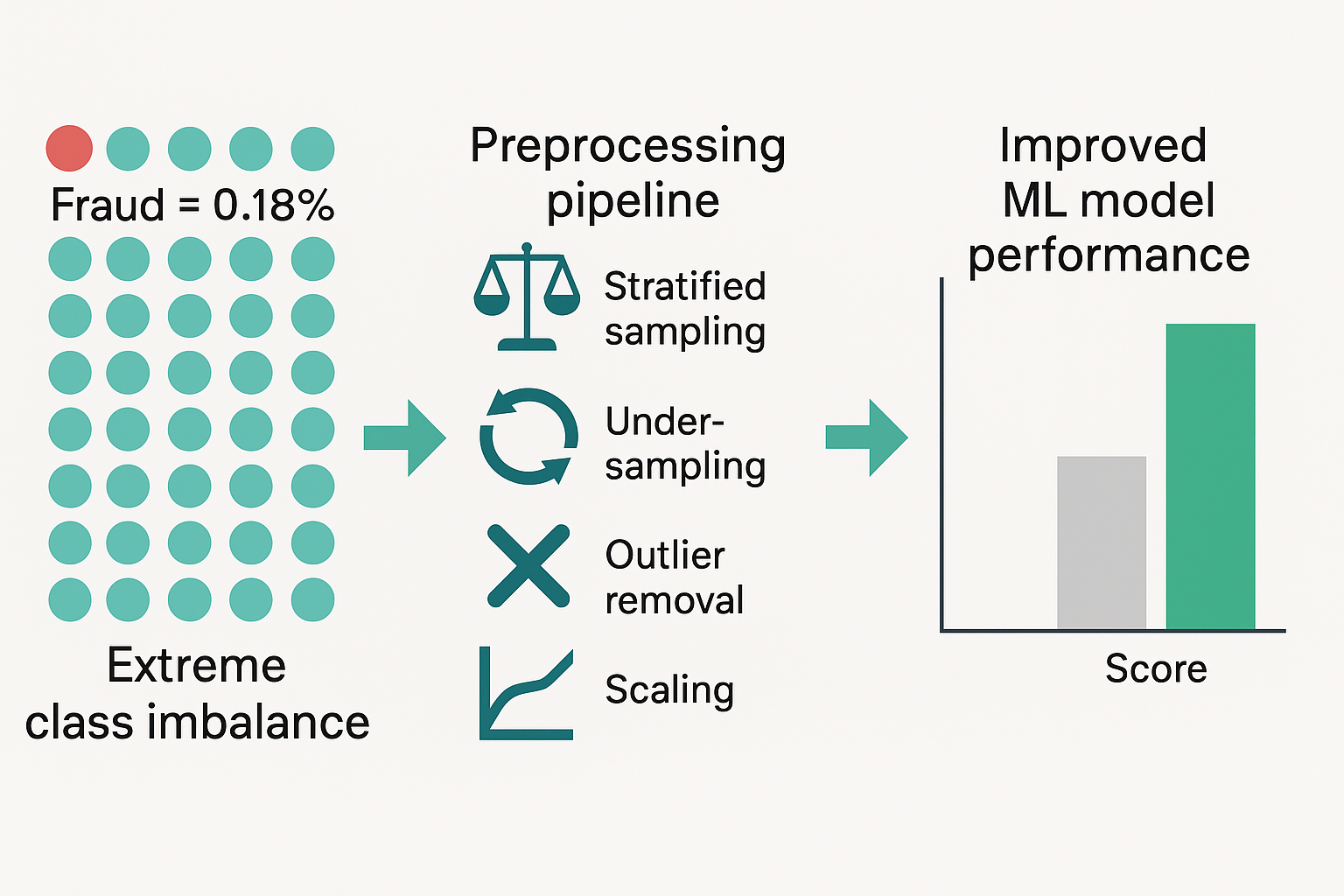 Development of a preprocessing methodology for imbalanced datasets in machine learning training
