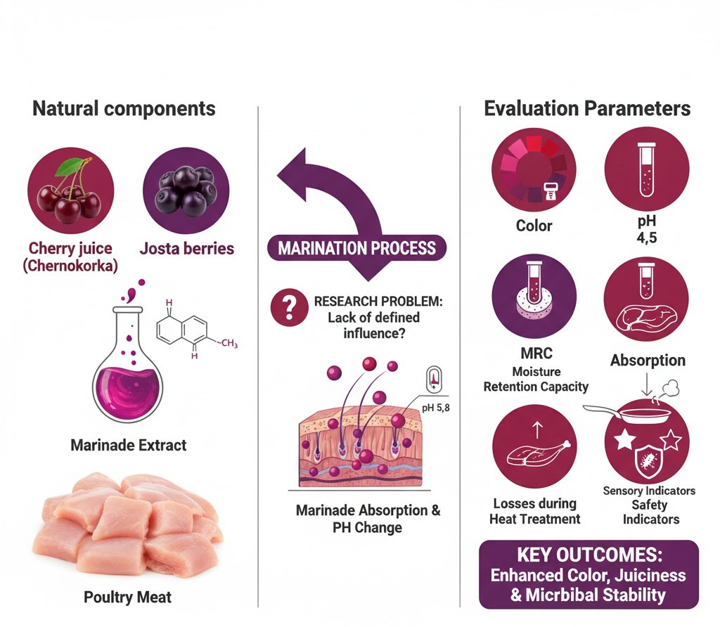 Evaluation of technological properties and safety indicators of poultry products made using natural marinades