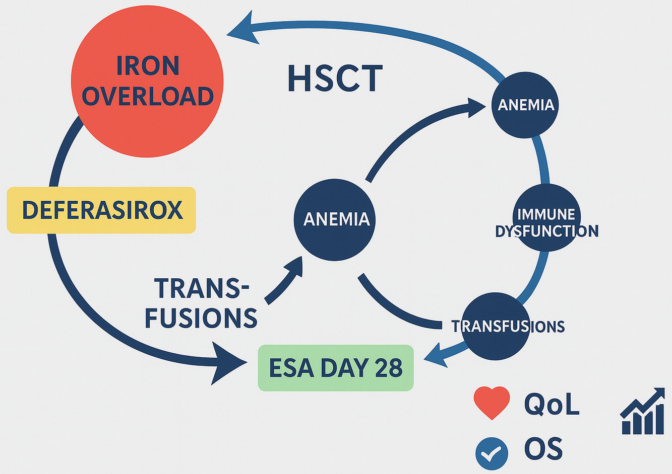 Вплив порушень метаболізму заліза, трансфузійного навантаження та застосування стимуляторів еритропоезу на якість життя, толерантність до терапії й довготривалу виживаність пацієнтів із хронічною мієлоїдною лейкемією після алогенної трансплантації стовбурових клітин