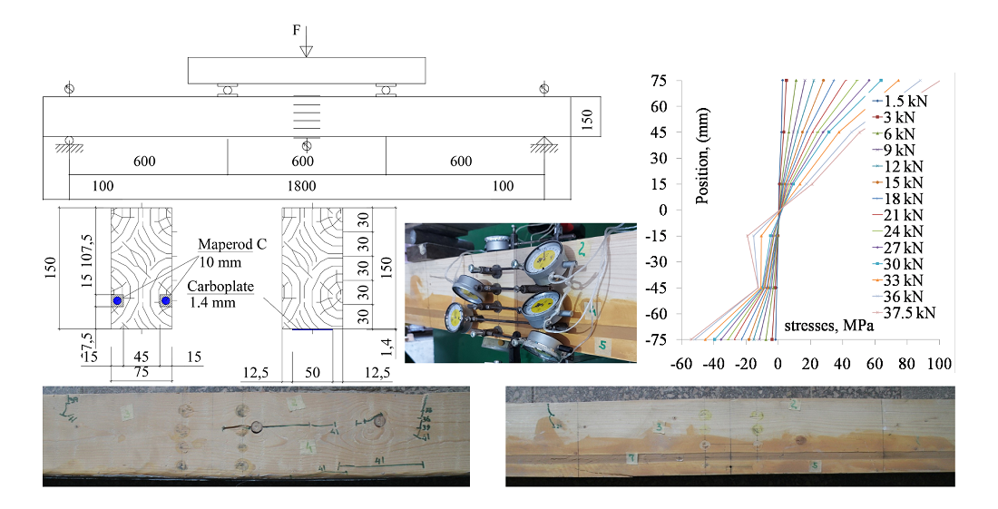 Comparing the efficiency of strengthening timber beams reinforced with carbon composite rods and plates