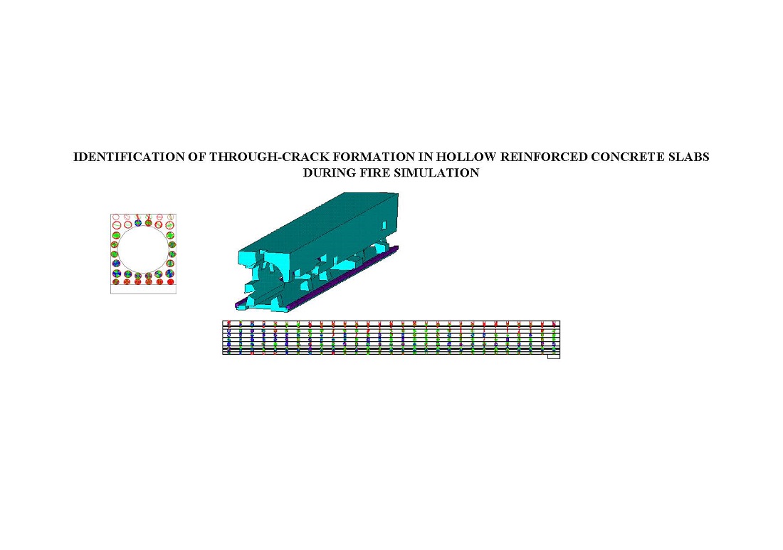 Identifying the evolution of through cracks in iron-reinforced hollow slabs under the influence of a standard fire temperature mode