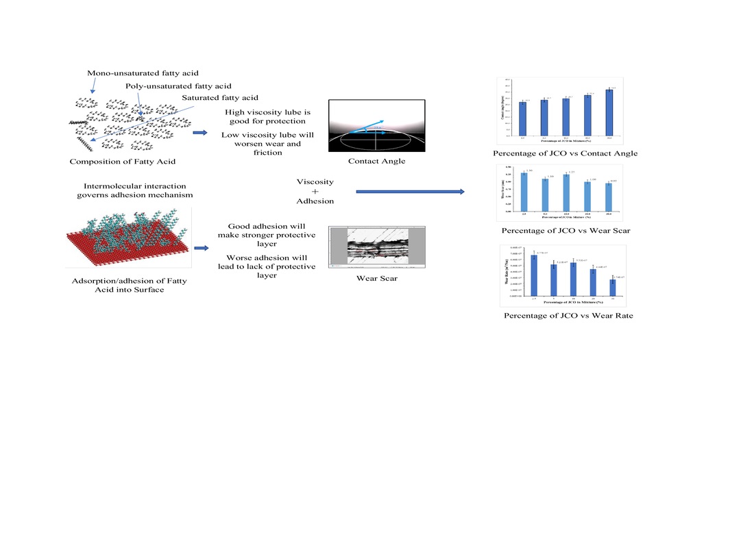 Influence of fatty acid composition on contact angle and wear rate of Jatropha curcas and sunflower’s mixture by varying compositions mixture 