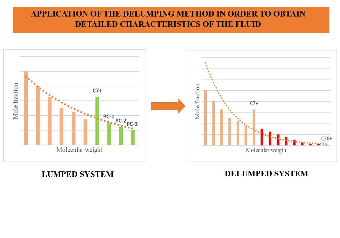 Improvement of the delumping method in order to obtain detailed characteristics of the fluid