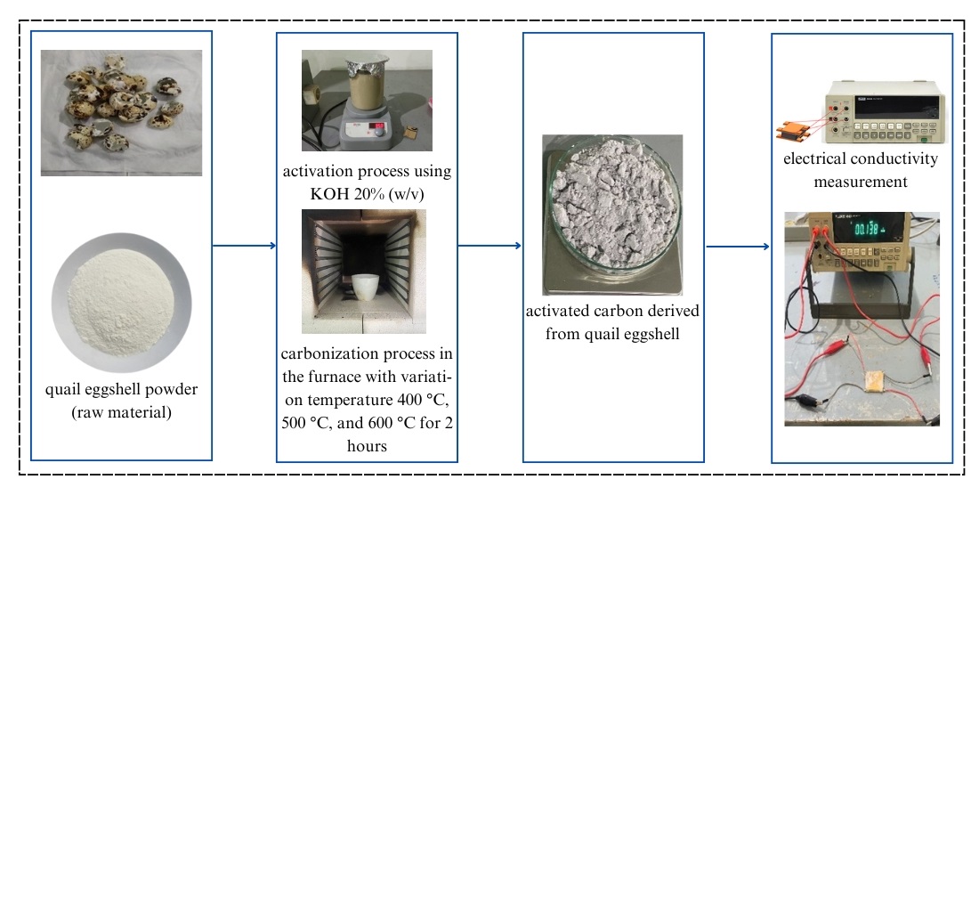 Identifying the effect of carbonization temperature on the porous structure and electrical conductivity of activated carbon derived from quail eggshell