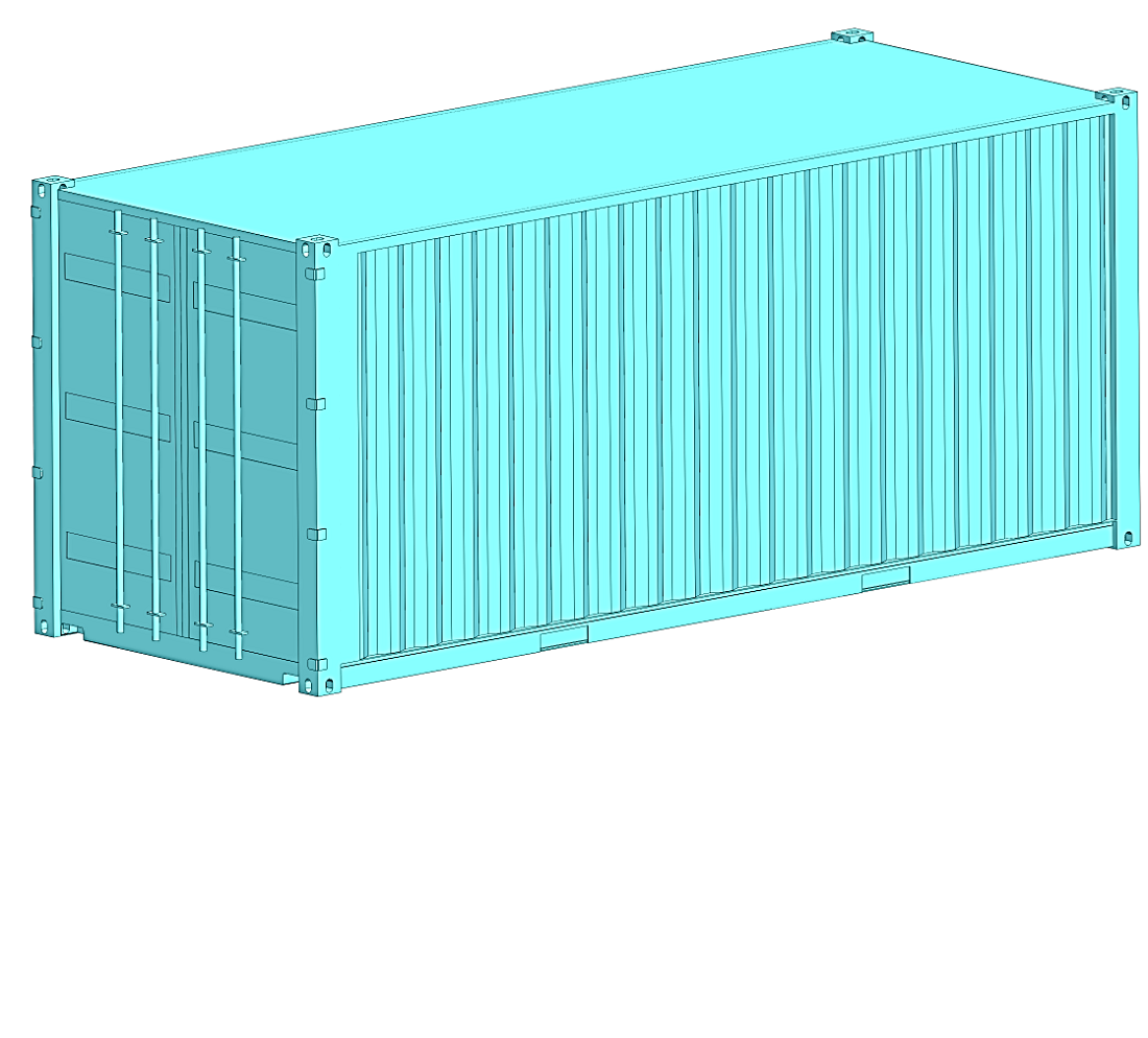 Determining the vertical load on a container with a floor made of sandwich panels transported by a flat wagon