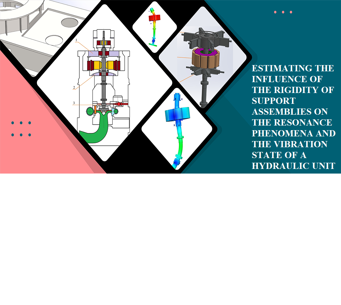 Estimating the influence of the rigidity of support assemblies on the resonance phenomena and the vibration state of a hydraulic unit