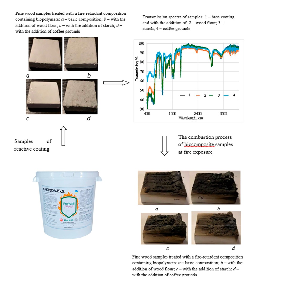 Establishing regularities of fire protection of wood by a composite coating with a biopolymer