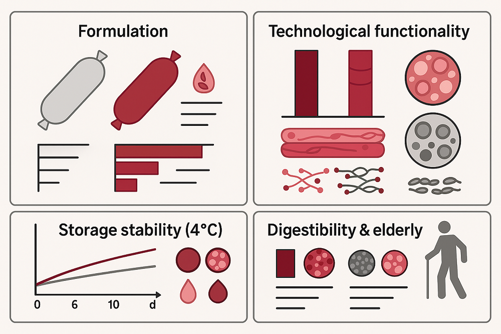 Evaluation of sausage products with collagen hydrolysate and cranberry for elderly 