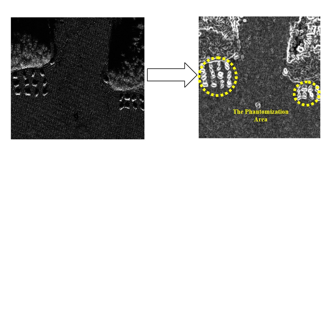 Improving a method that rapidly determines the phantomization areas in an image acquired from a space-based radar observation system