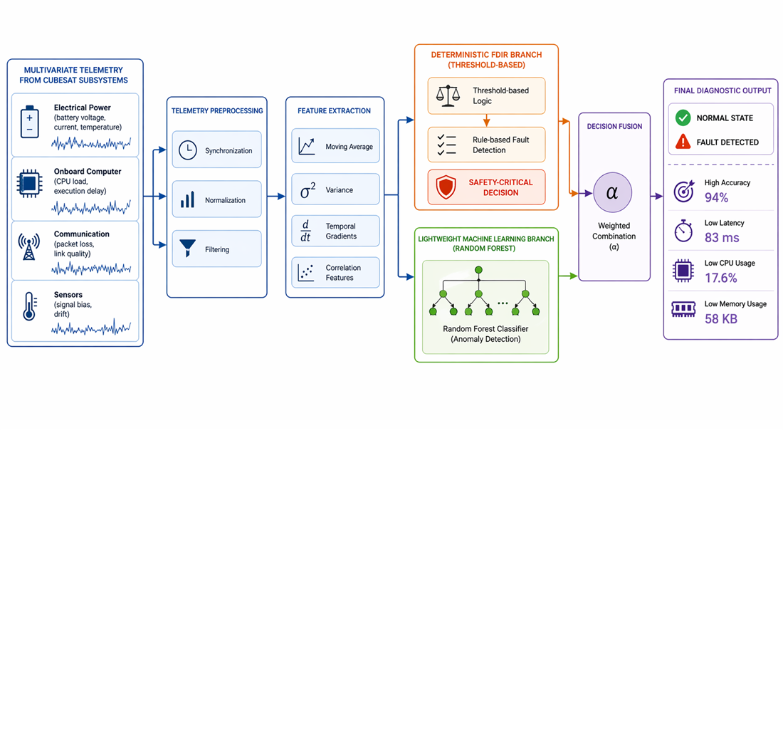 Development of a hybrid onboard diagnostic architecture with lightweight machine learning for resource-constrained CubeSat systems