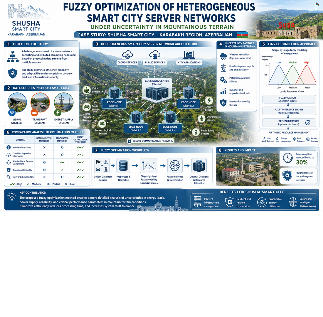 Fuzzy optimization of heterogeneous smart city server networks under uncertainty in mountainous terrain